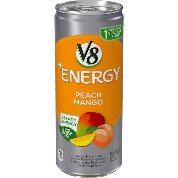 V8 Energy Peach Mango 8 oz. Can, PK24